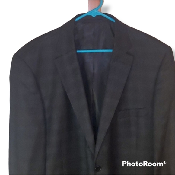 Austin Reed Gray Windowpane Wool Blazer - Picture 2 of 12